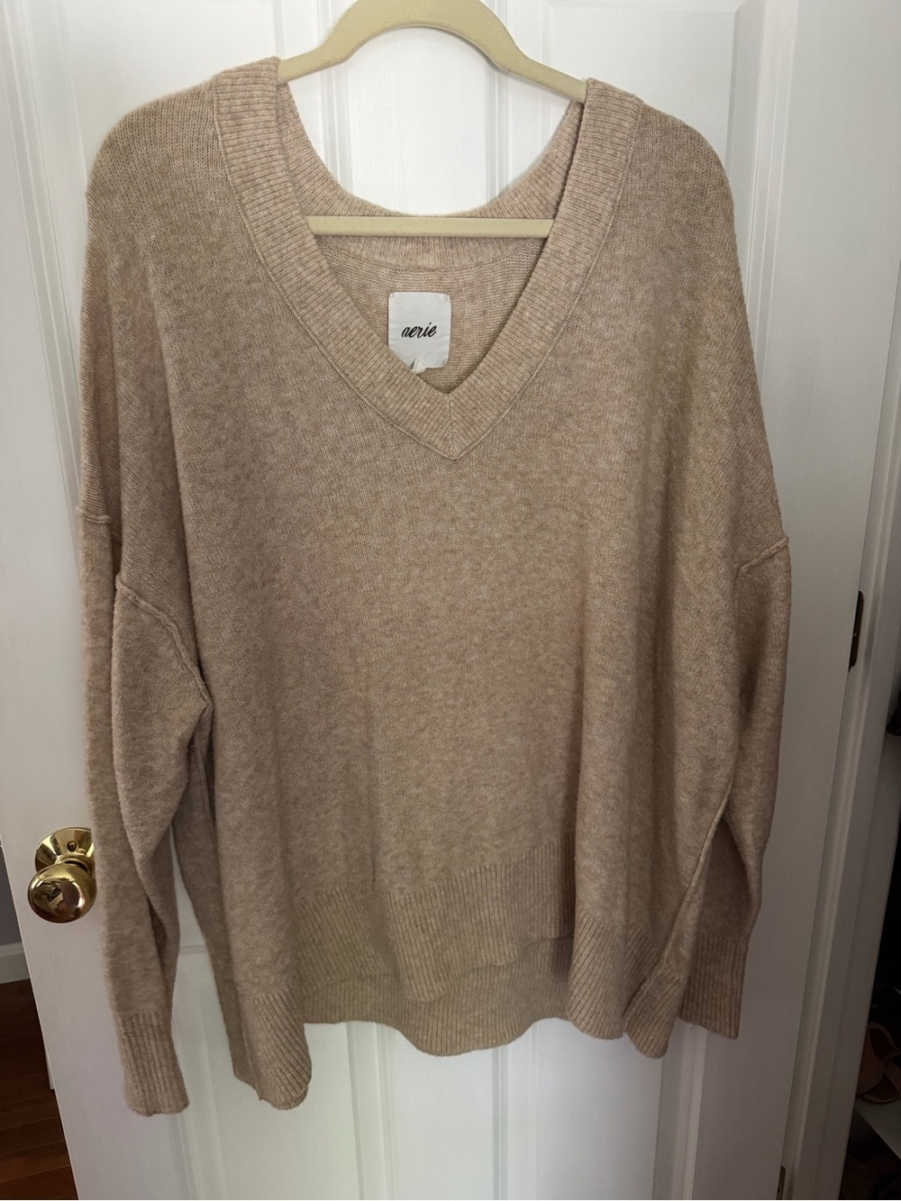 Beige v-neck sweater
